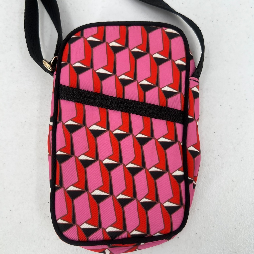 Diane von Furstenberg DVF Pink Geometric 3D Cube Crossbody Bag Logo Strap